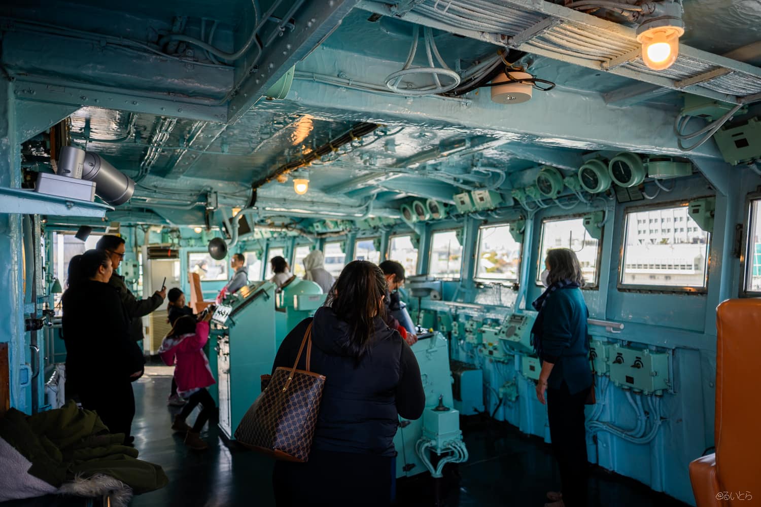 操縦士の気分を味わえる操舵室（ブリッジ）